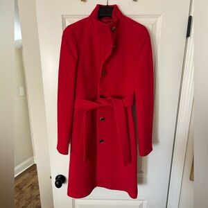 Jcrew wool tie waist coat - red size 6